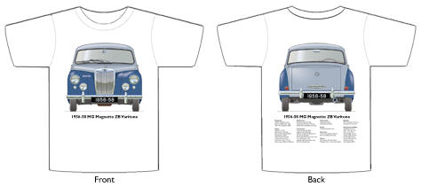 MG Magnette ZB Varitone 1956-58 T-shirt Front & Back